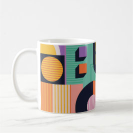 Taza De Café Retro Rhythm II Mug – Vintage Shapes and Lines