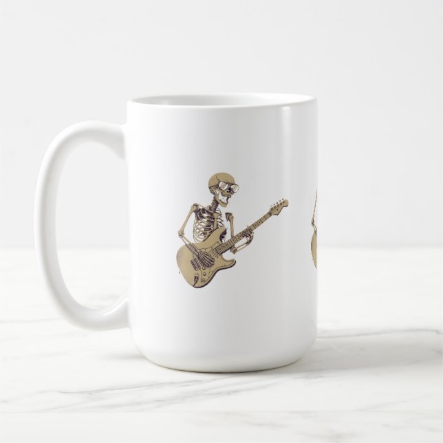 Taza De Café Retro Rock Skeleton Guitar Graphic (Izquierda)