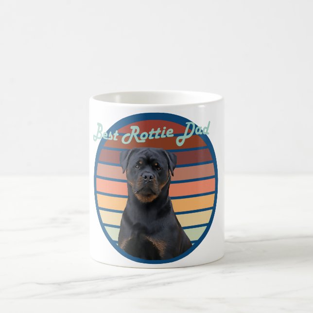 Taza De Café Retro Rottweiler (Centro)