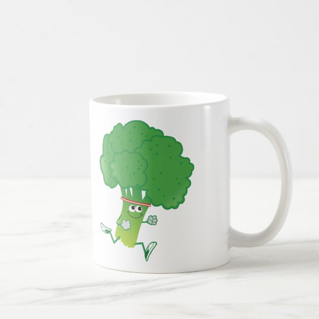 Taza De Café Retro Running Broccoli (Derecha)
