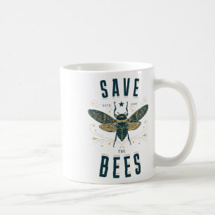 Taza De Café Retro Salvar Las Abejas Apiario Camisas Abejas Abe