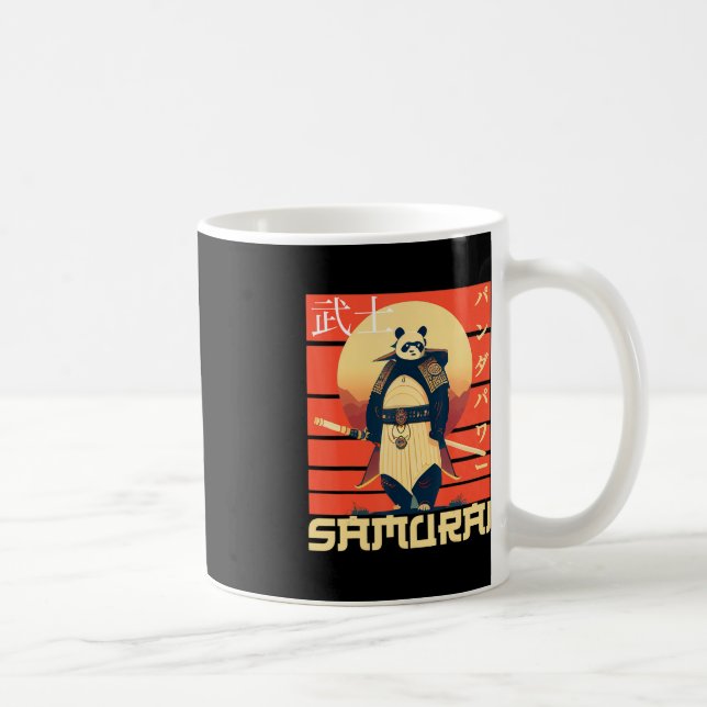 Taza De Café Retro Samurai Panda (Derecha)