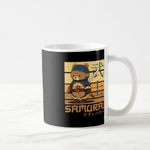 Taza De Café Retro Samurai Teddy El arte japonés es perfecto pa