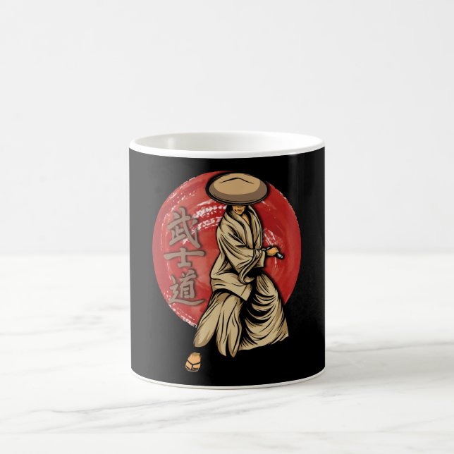 Taza De Café Retro Samurai Warrior with Katana - Japanese (Centro)