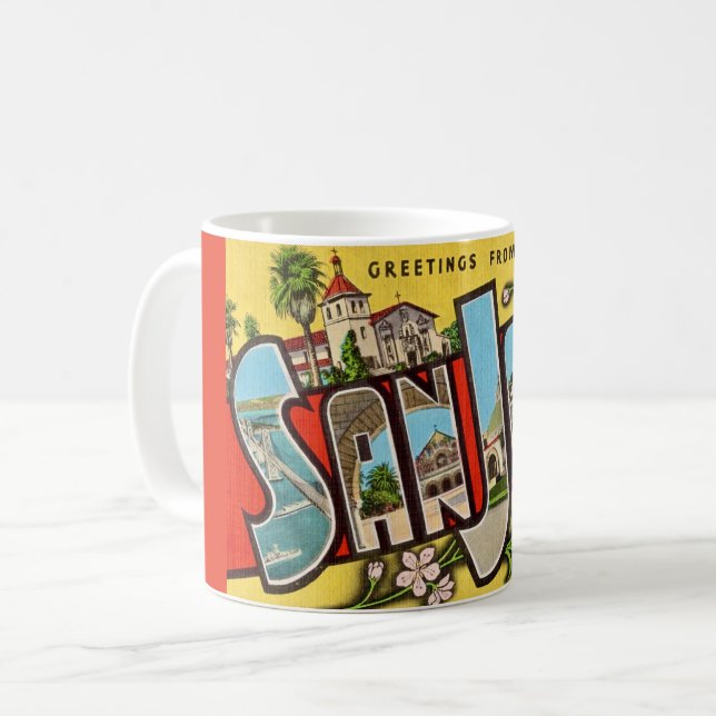 Taza De Café Retro San José Mug de saludo (Anverso izquierdo)