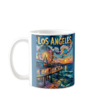 Retro Santa Monica Pier Los Angeles Van Gogh Arte