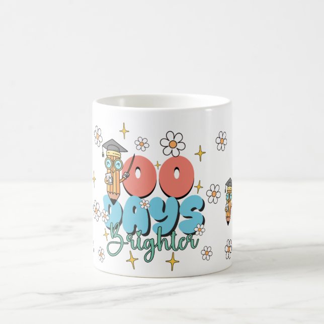 Taza De Café Retro School 100 Days Brighter (Centro)
