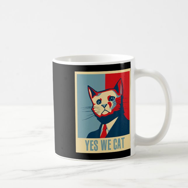 Taza De Café Retro Sí Gatito Funny Dueño del Mascota Gato Lover (Derecha)