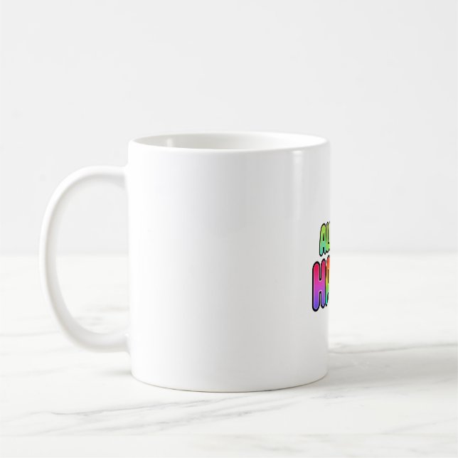 Taza De Café Retro siempre feliz sonrisa arcoiris (Izquierda)
