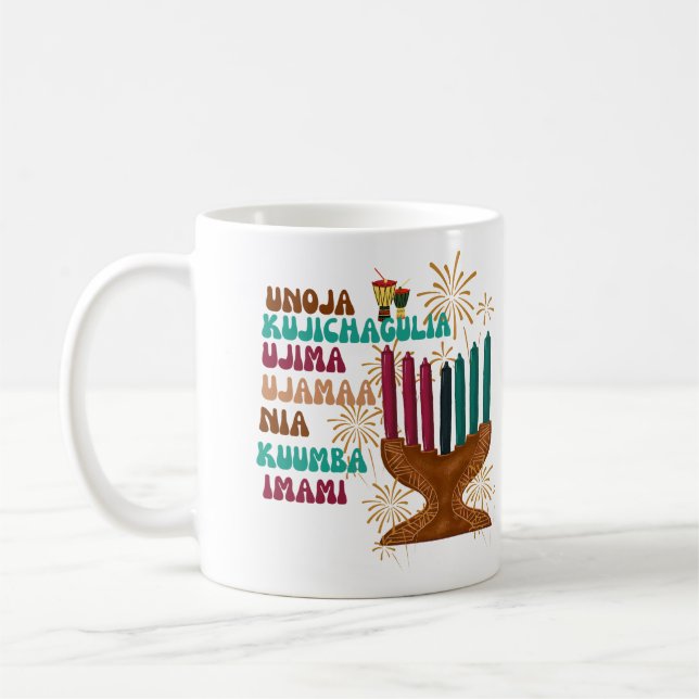 Taza De Café Retro siete principios de Kwanzaa (Izquierda)