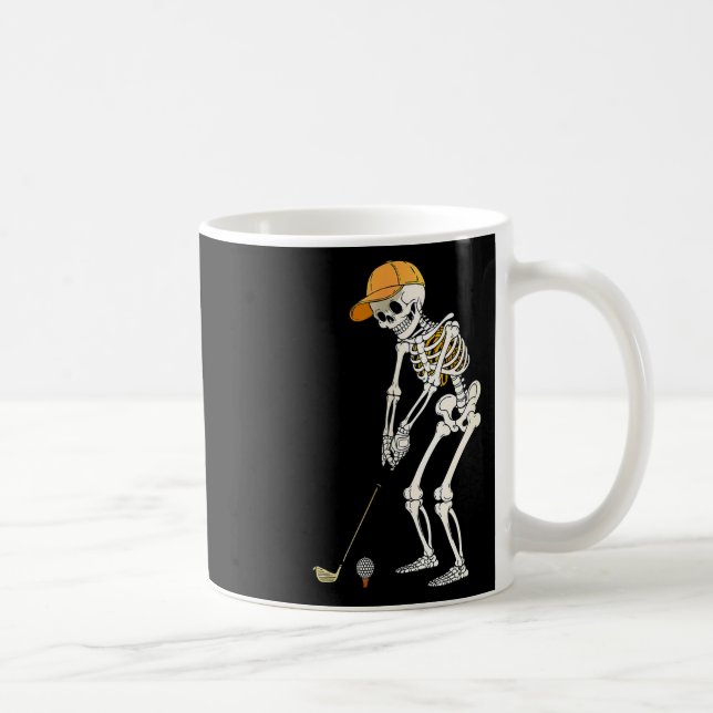 Taza De Café Retro Skeleton Golf Halloween Golf Player F (Derecha)
