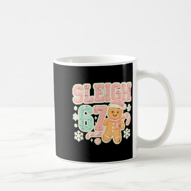 Taza De Café Retro Sleigh 67 Gingerbread Christmas Six Seven Me (Derecha)