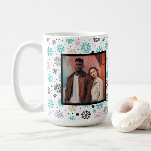 Taza De Café Retro Snowflakes