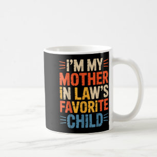 Taza De Café Retro soy el hijo favorito de mi suegra divertido