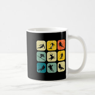 Taza De Café Retro Square Wintersports Ski Combinación nórdica 