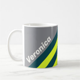 Taza De Café Retro Storm Cloud Grove Stripes with Name