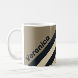 Taza De Café Retro Stormy Desert Three Stripes with Name