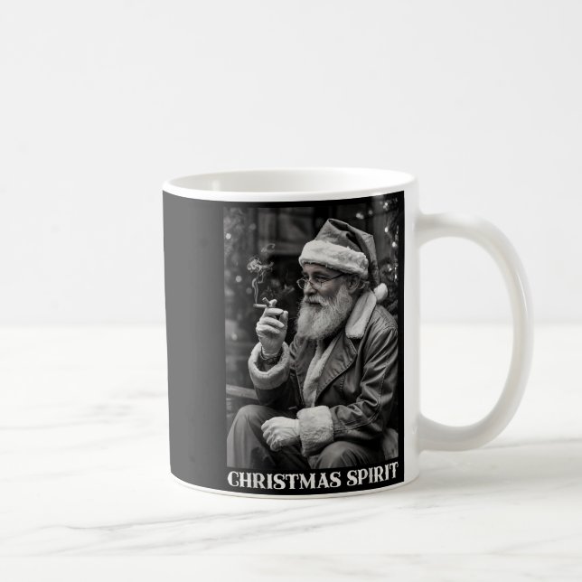Taza De Café Retro Style Santa Claus Smoking Cigarette Christma (Derecha)