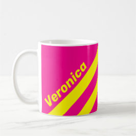 Taza De Café Retro Sun Soaked Three Stripes with Name