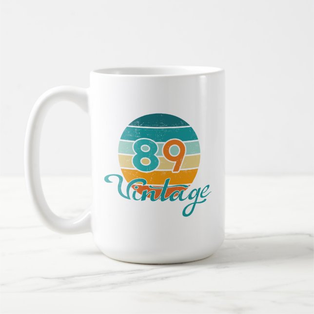 Taza De Café Retro Sunset 89 Vintage Distressed (Izquierda)