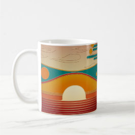 Taza De Café Retro Sunset Lines Aesthetic Classic Coffee Mug