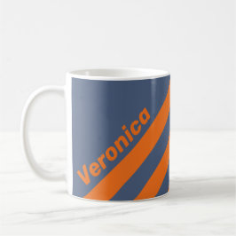 Taza De Café Retro Sunset Shoreline Three Stripes with Name