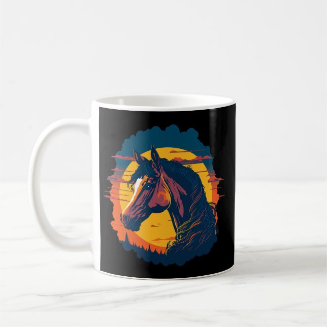 Taza De Café Retro Sunset Y Cabeza De Caballo (Izquierda)