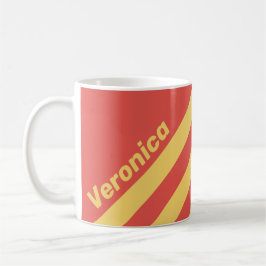 Taza De Café Retro Surf Atardecer Tres Rayas con Nombre