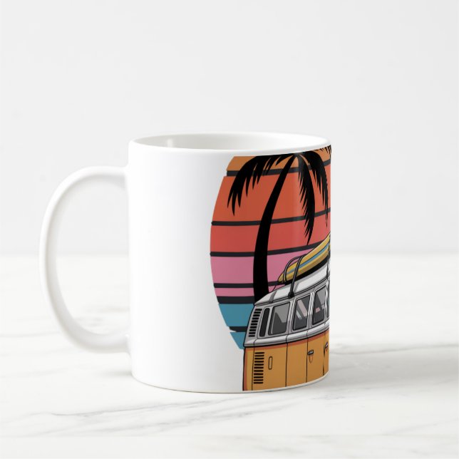 Taza De Café Retro Surf Van Sunset Vibes (Izquierda)