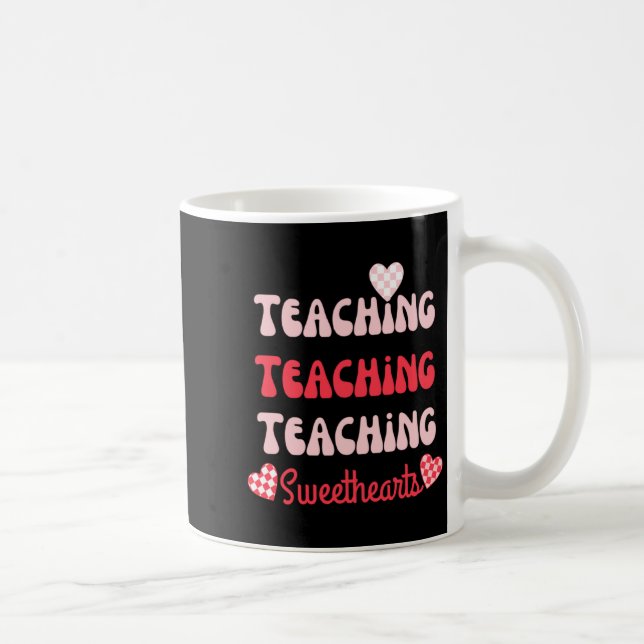 Taza De Café Retro Teacher Valentines Day 2023 Teaching Sweethe (Derecha)