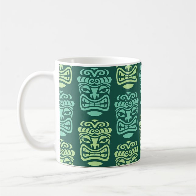Taza De Café Retro Tiki Beach Bar Pattern (Izquierda)