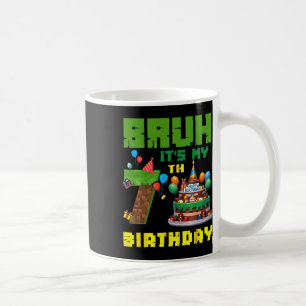 Taza De Café Retro tío es mi cumpleaños 7 pastel de píxeles jug