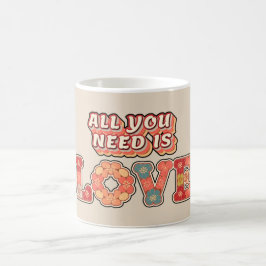 Taza De Café Retro "Todo lo que necesitas es amor"