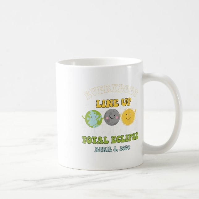 Taza De Café Retro Todos alinean Eclipse Solar Total 2024 E (Derecha)