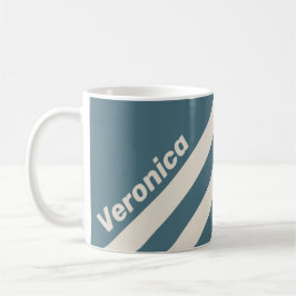 Taza De Café Retro Tormenta Tres Franjas con Nombre