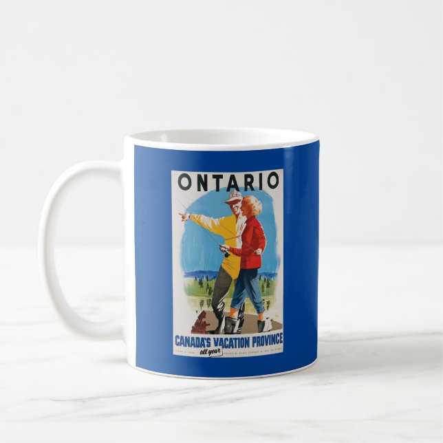 Taza De Café Retro Travel Ontario Poster (Izquierda)