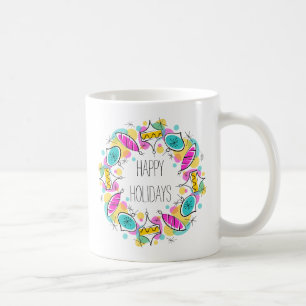 Taza De Café Retro Tree Baubles Circle Holidays mug