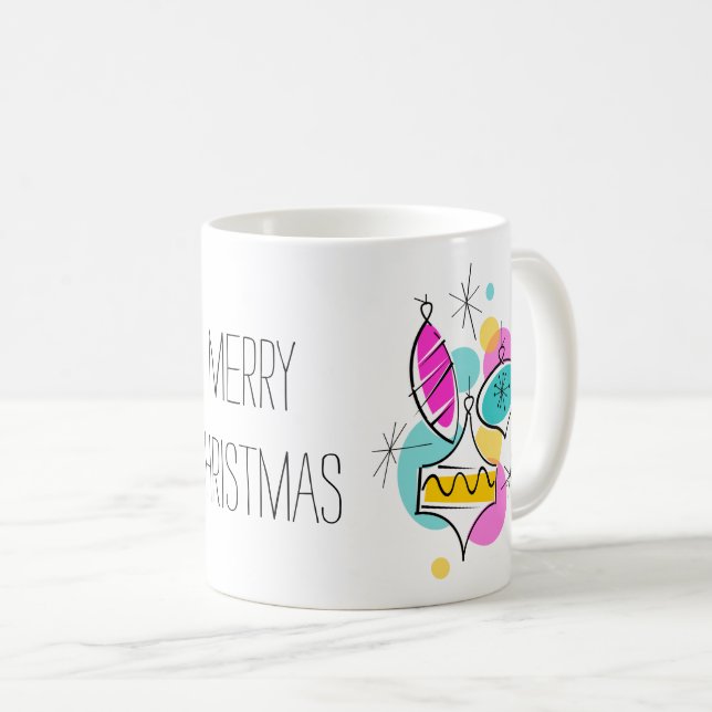 Taza De Café Retro Tree Baubles Group Navidades mug (Anverso derecho)