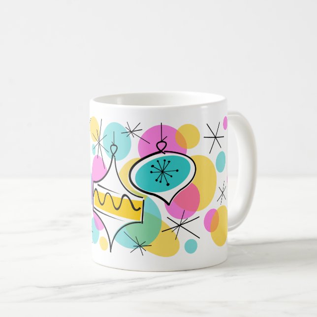 Taza De Café Retro Tree Baubles mug (Anverso derecho)