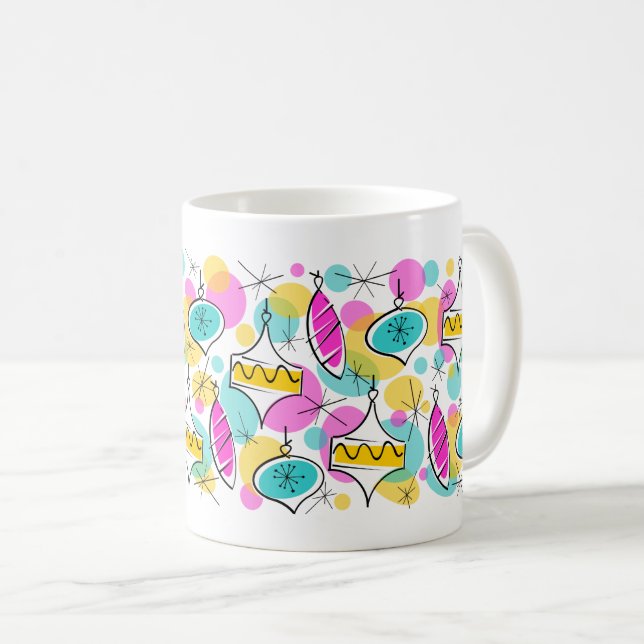 Taza De Café Retro Tree Baubles Multi Mumba (Anverso derecho)