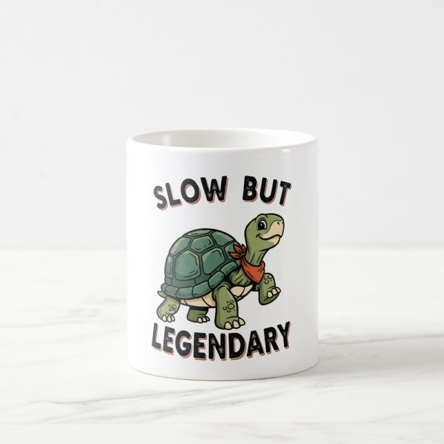 Taza De Café Retro Turtle Slow Legend White Coffee Mug (Centro)