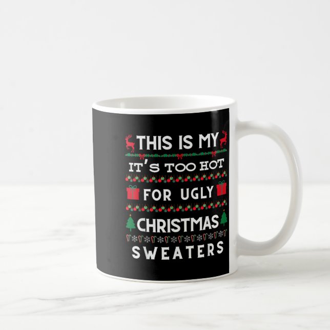 Taza De Café Retro Ugly Christmas Sweater Candy Cane Tree Vibes (Derecha)