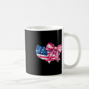 Taza De Café Retro Usa Map America Coquette Bow 4 de julio Inde