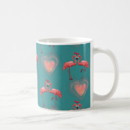Taza De Café Retro Valentine Flamingo Mug