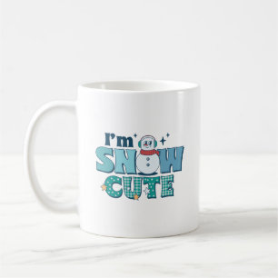 Taza De Café Retro Verde azulado Soy Nieve Cute Invierno Snowma