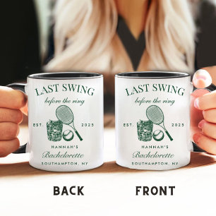 Taza De Café Retro Verde Último Swing Antes Del Ring Tenis Bach