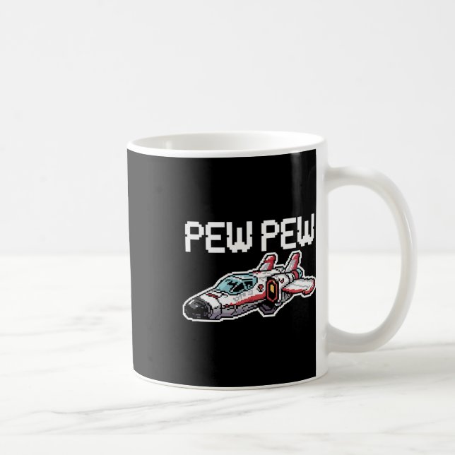 Taza De Café Retro Video Game Ship Arcade Funny Nostalgia Gamer (Derecha)