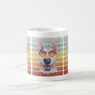 Taza De Café Retro Vintage Atardecer Bull Terrier Mamá Papá