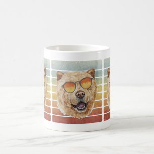 Taza De Café Retro Vintage Atardecer Chow Chow Mamá Papá