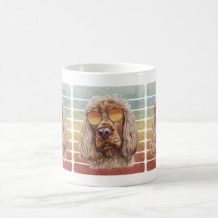 Taza De Café Retro Vintage Atardecer English Cocker Mamá Papá